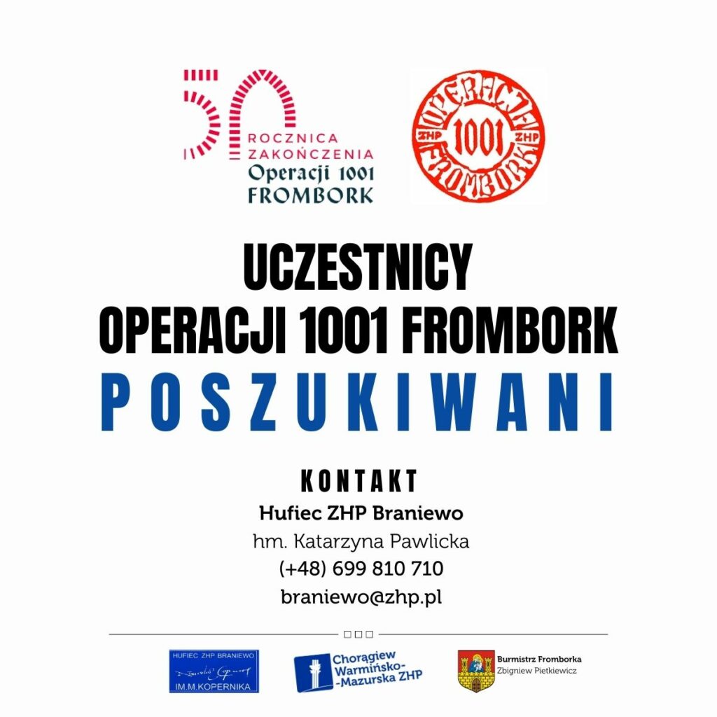 Poszukiwani uczestnicy Operacji 1001 Frombork! 1 Frombork uczestnicyOperacji 1