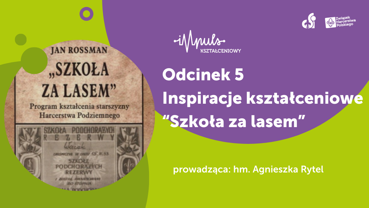 Obrazek stanowi okładkę podcastu ZHP gdzie w okręgu przedstawione jest zdjęcie książki Jana Rossmana 